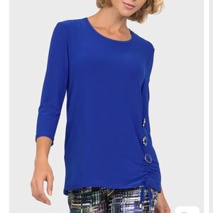 Joseph Ribkoff Tunic Top Women's 8 Royal Blue Sapphire 3/4 Sleeve Pullover